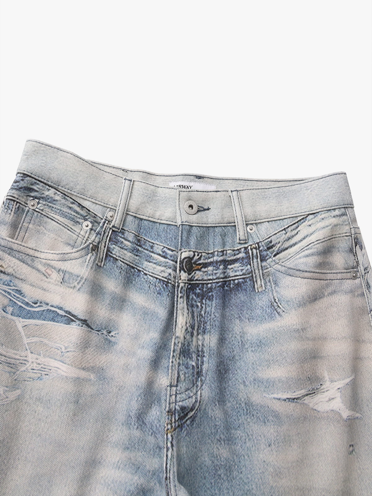 Slashed Graphic Jeans