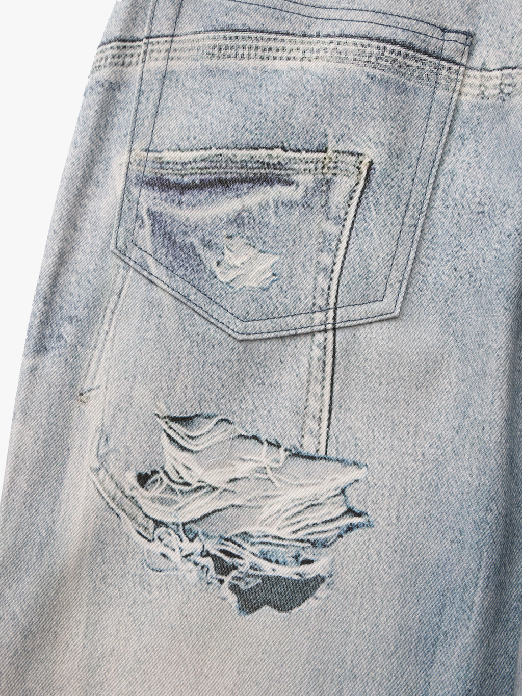 Slashed Graphic Jeans