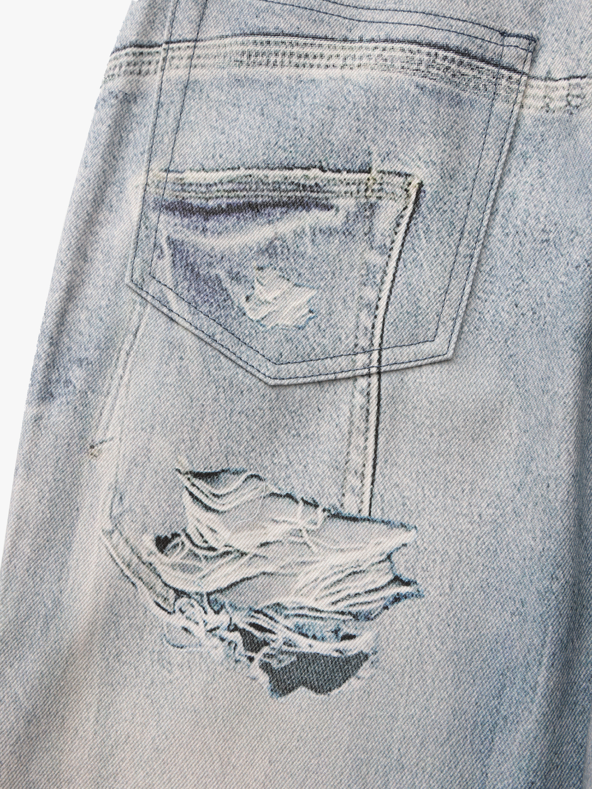 Slashed Graphic Jeans