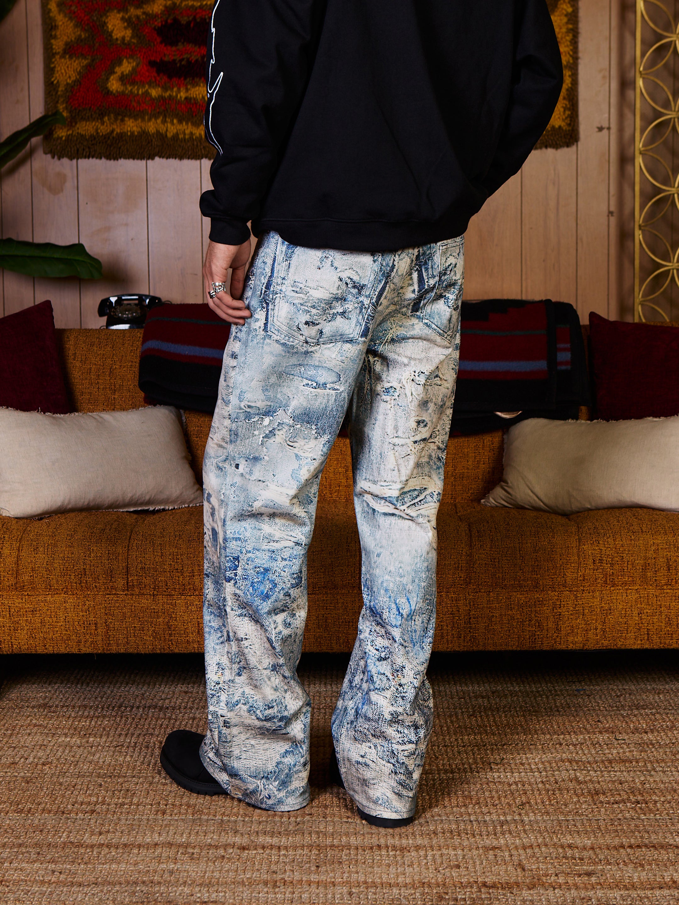 Destroyed Graphic Jeans