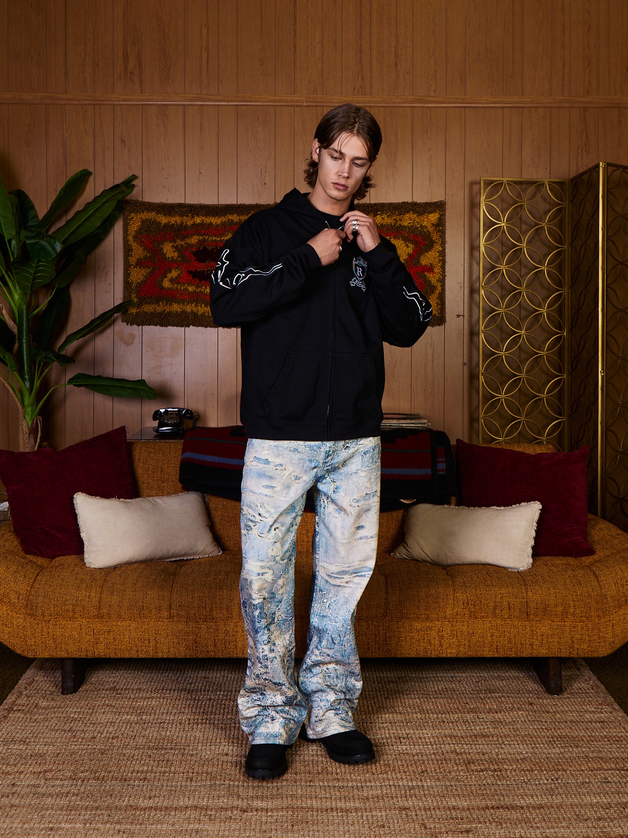 Destroyed Graphic Jeans