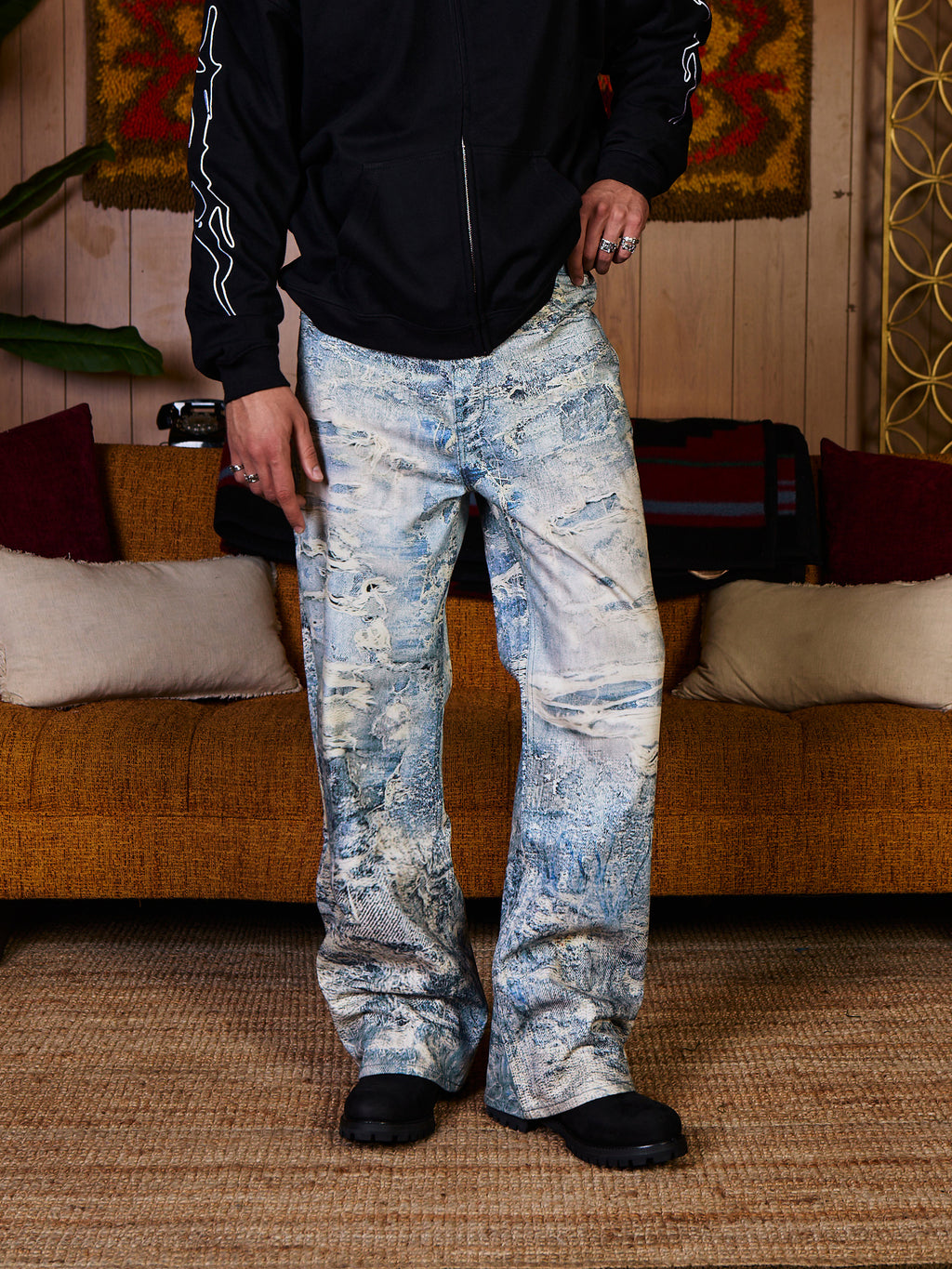 Destroyed Graphic Jeans