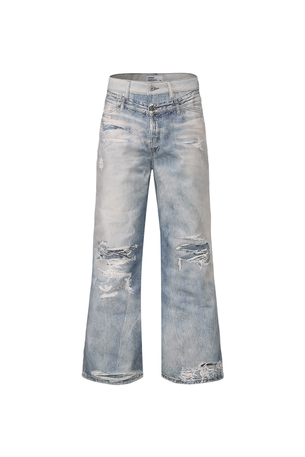 Slashed Graphic Jeans