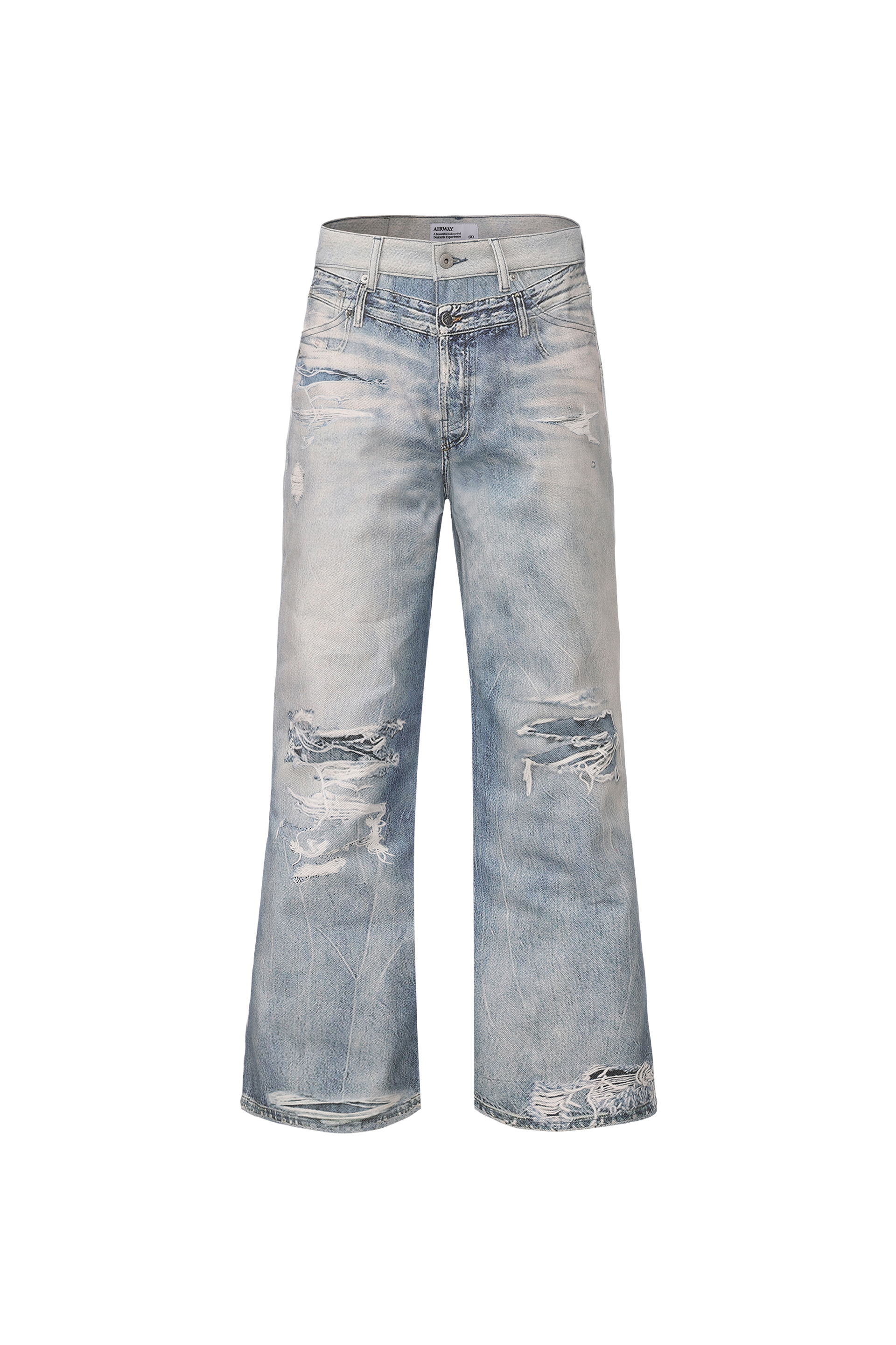 Slashed Graphic Jeans