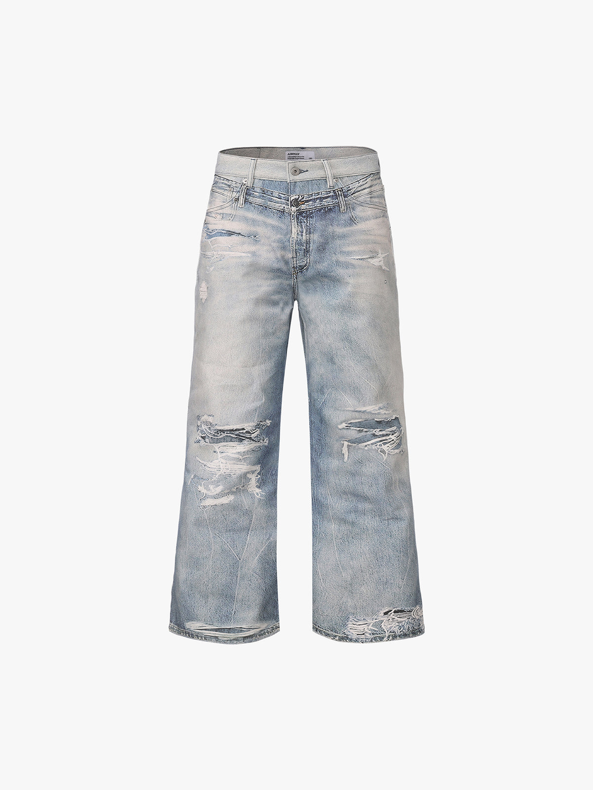 Slashed Graphic Jeans